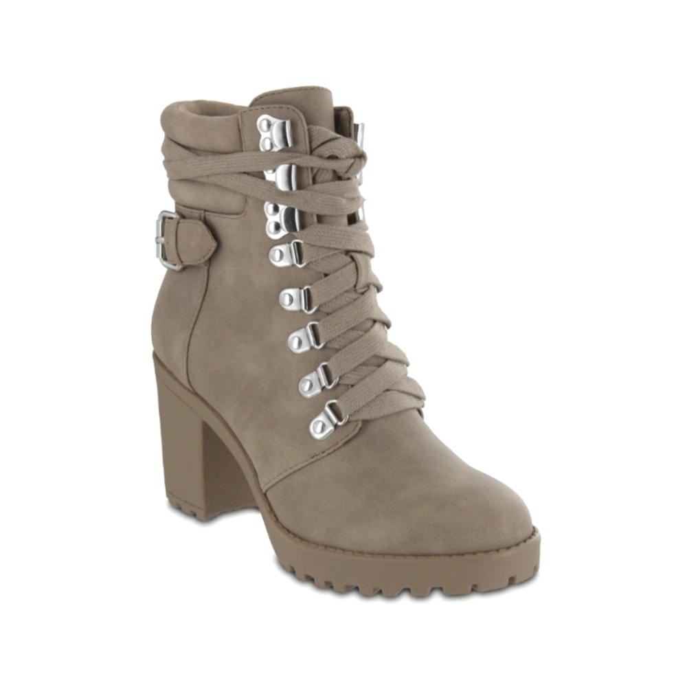 MIA Women's Taupe Ankle Lace Up Boots Size 6